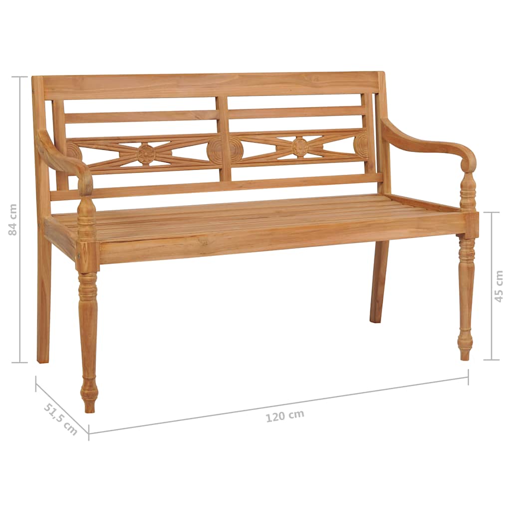 Hagebenk Tre Bataviabenk 120 cm teak
