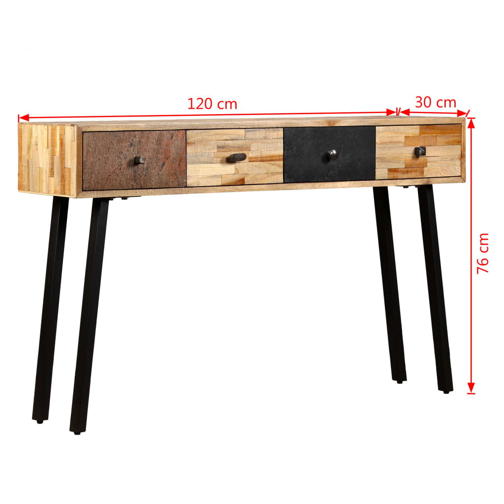 Avlastningsbord Konsollbord Tre gjenvunnet heltre teak 120x30x76 cm