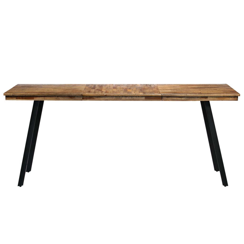 Spisebord Kjøkkenbord Tre gjenvunnet teak og stål 180x90x76 cm