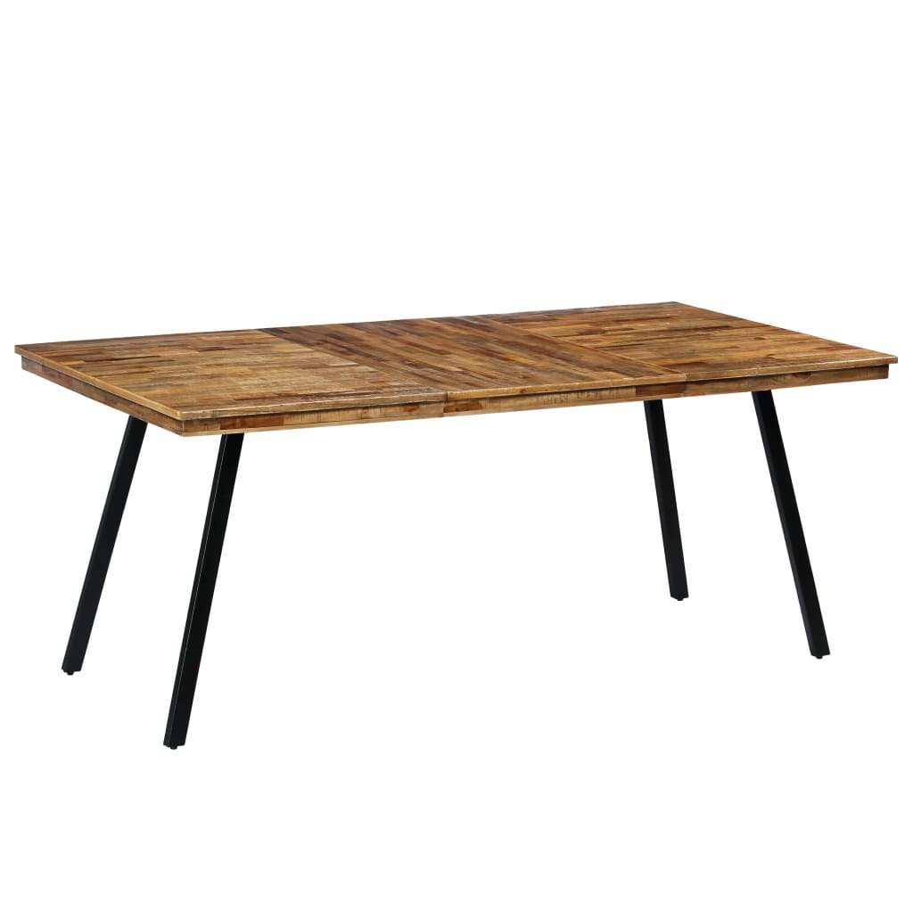 Spisebord Kjøkkenbord Tre gjenvunnet teak og stål 180x90x76 cm