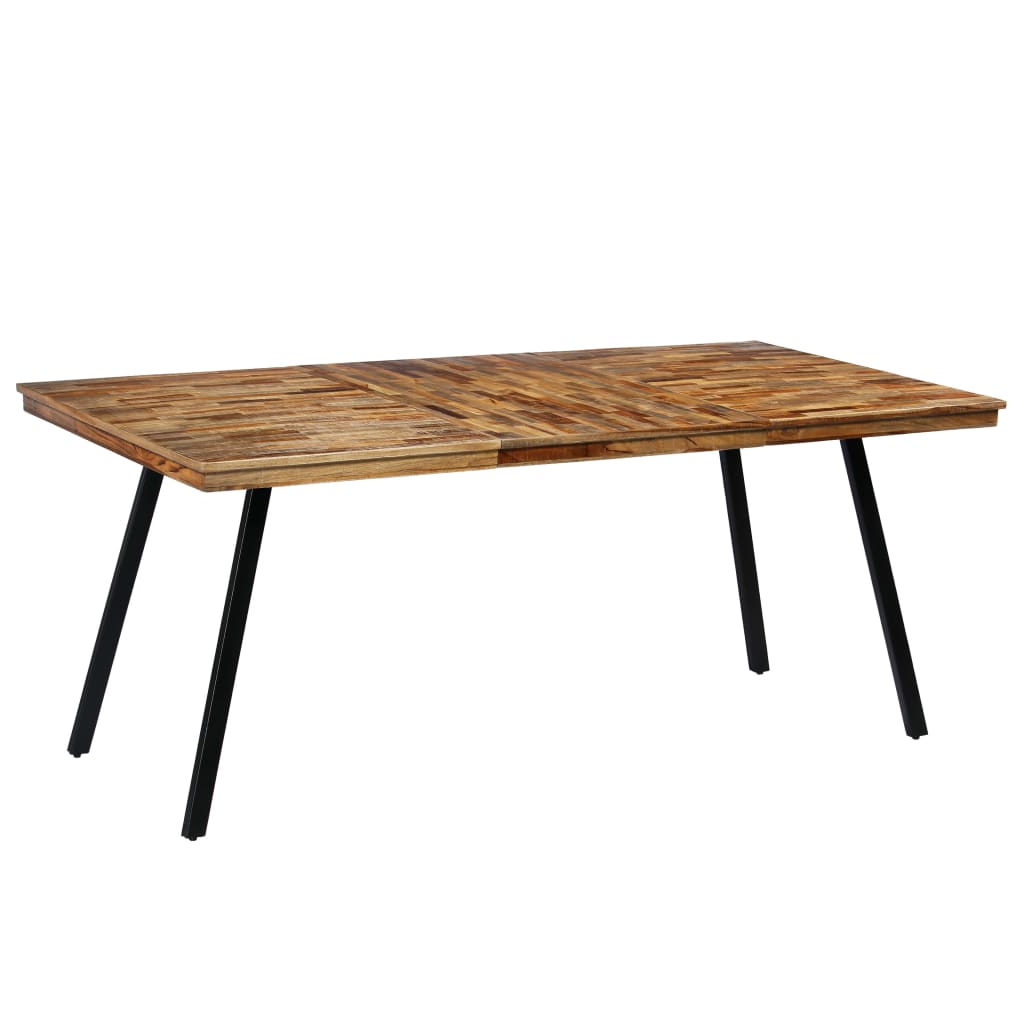 Spisebord Kjøkkenbord Tre gjenvunnet teak og stål 180x90x76 cm
