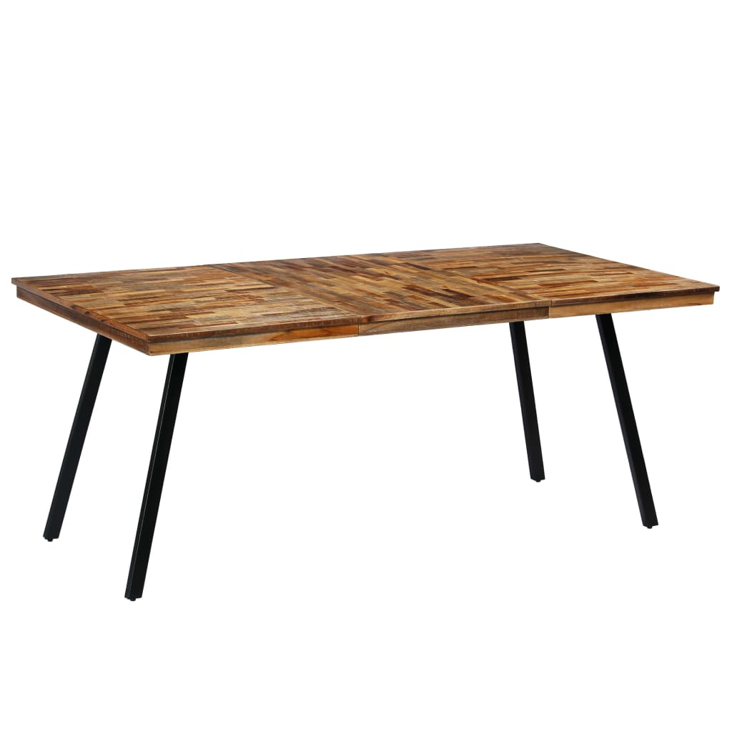 Spisebord Kjøkkenbord Tre gjenvunnet teak og stål 180x90x76 cm