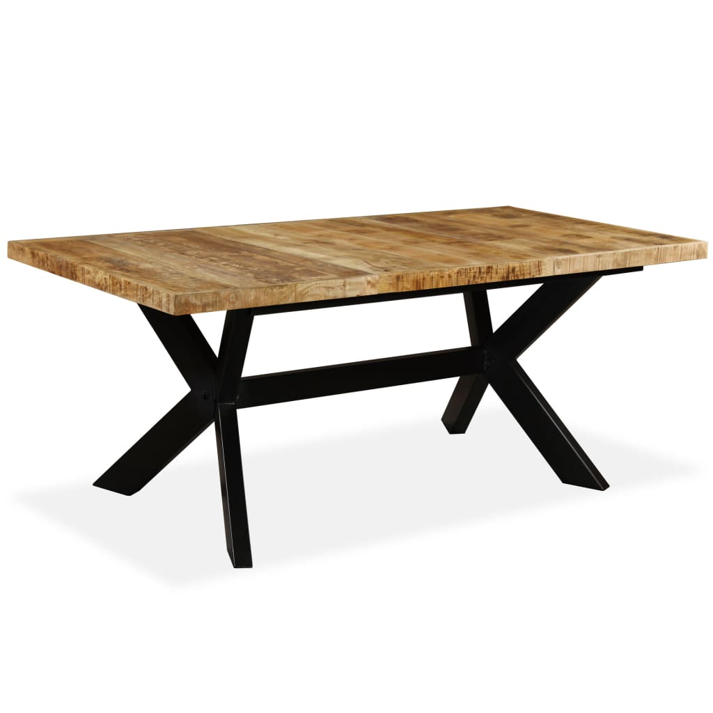 Spisebord heltre mango og stålkors 180 cm