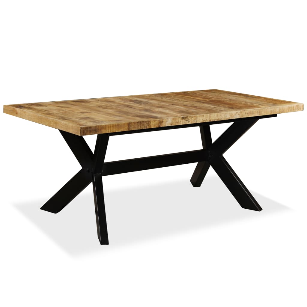 Spisebord heltre mango og stålkors 180 cm