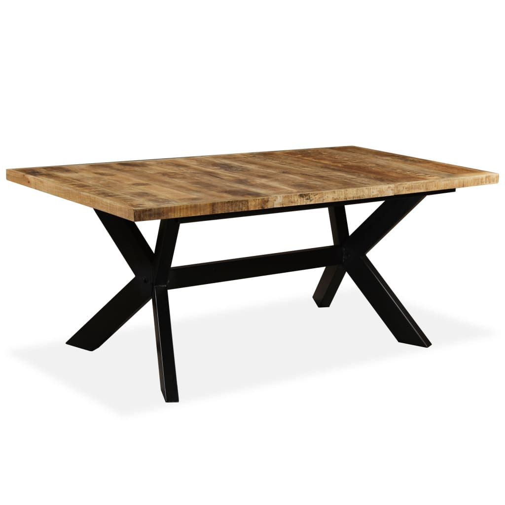 Spisebord heltre mango og stålkors 180 cm