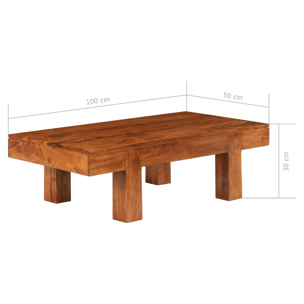 Salongbord heltre akasie honningfinish 100x50x30 cm