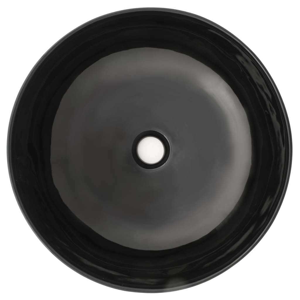 Baderomservant keramisk rund Svart 41,5x13,5 cm