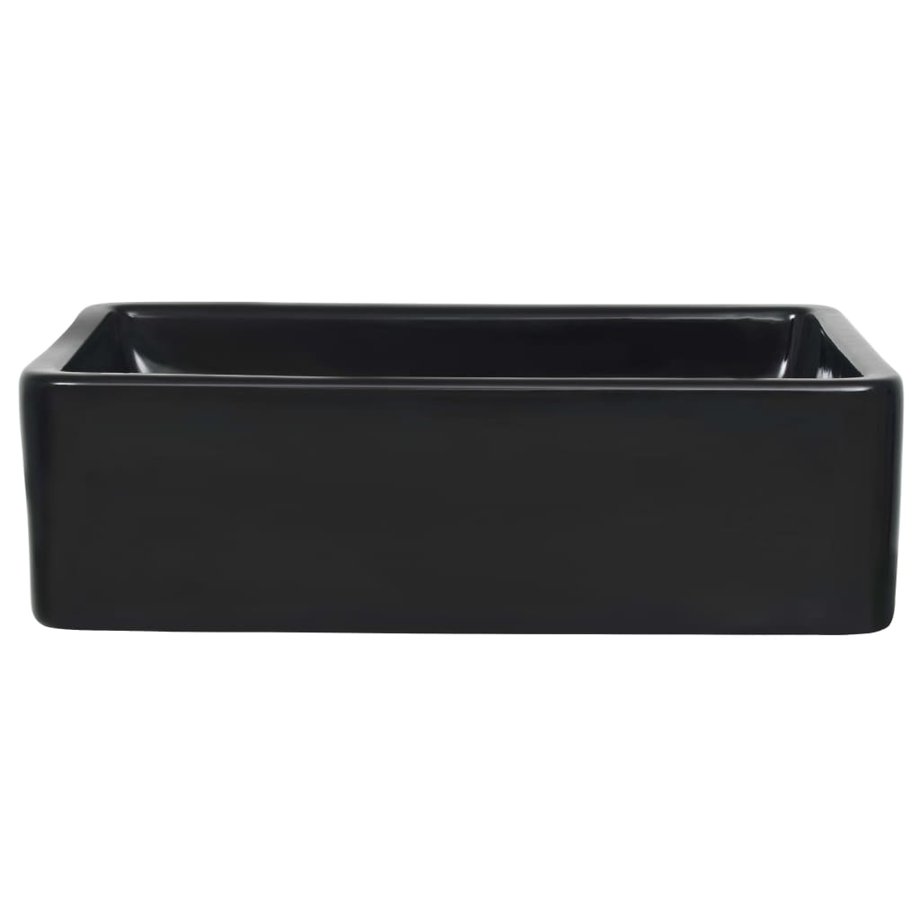Baderomsvask keramisk rektangulær Svart 41x30x12 cm