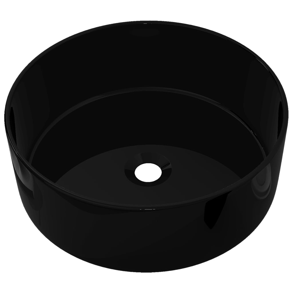 Baderomservant keramisk rund Svart 40x15 cm