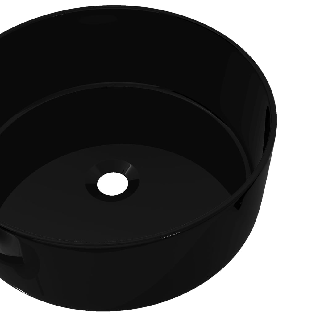 Baderomservant keramisk rund Svart 40x15 cm