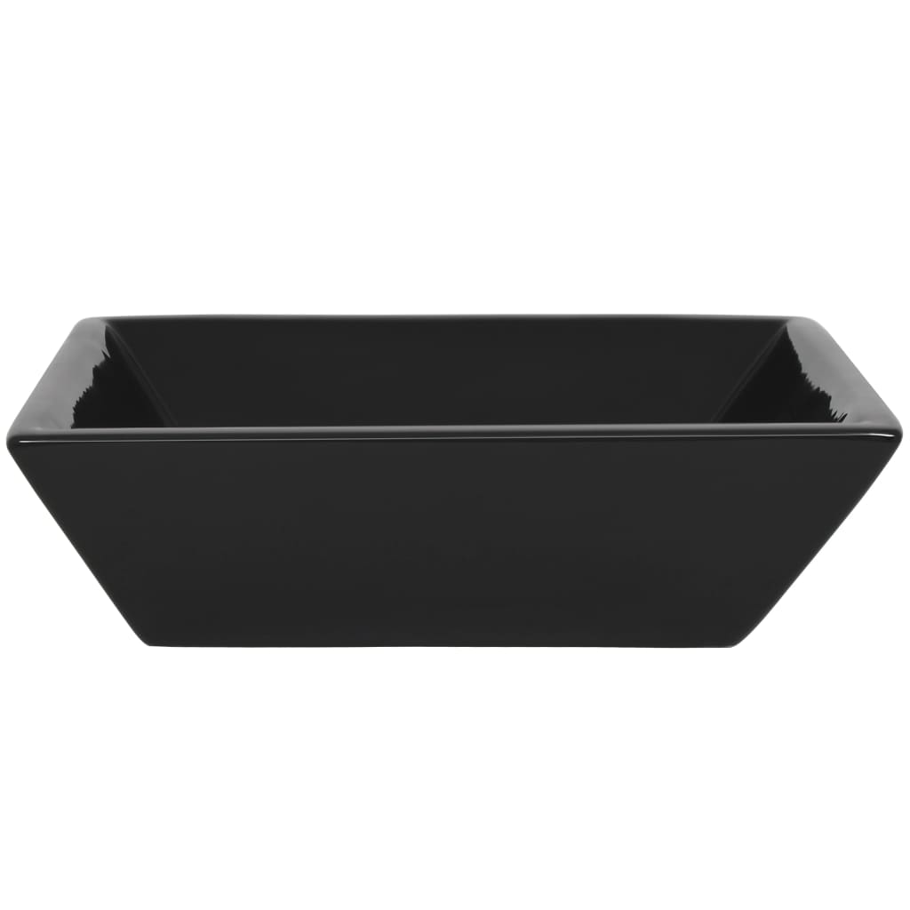 Baderomservant keramisk kvadratisk Svart 41,5x41,5x12 cm