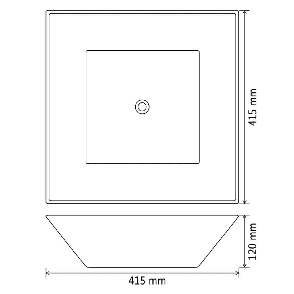 Baderomservant keramisk kvadratisk Svart 41,5x41,5x12 cm