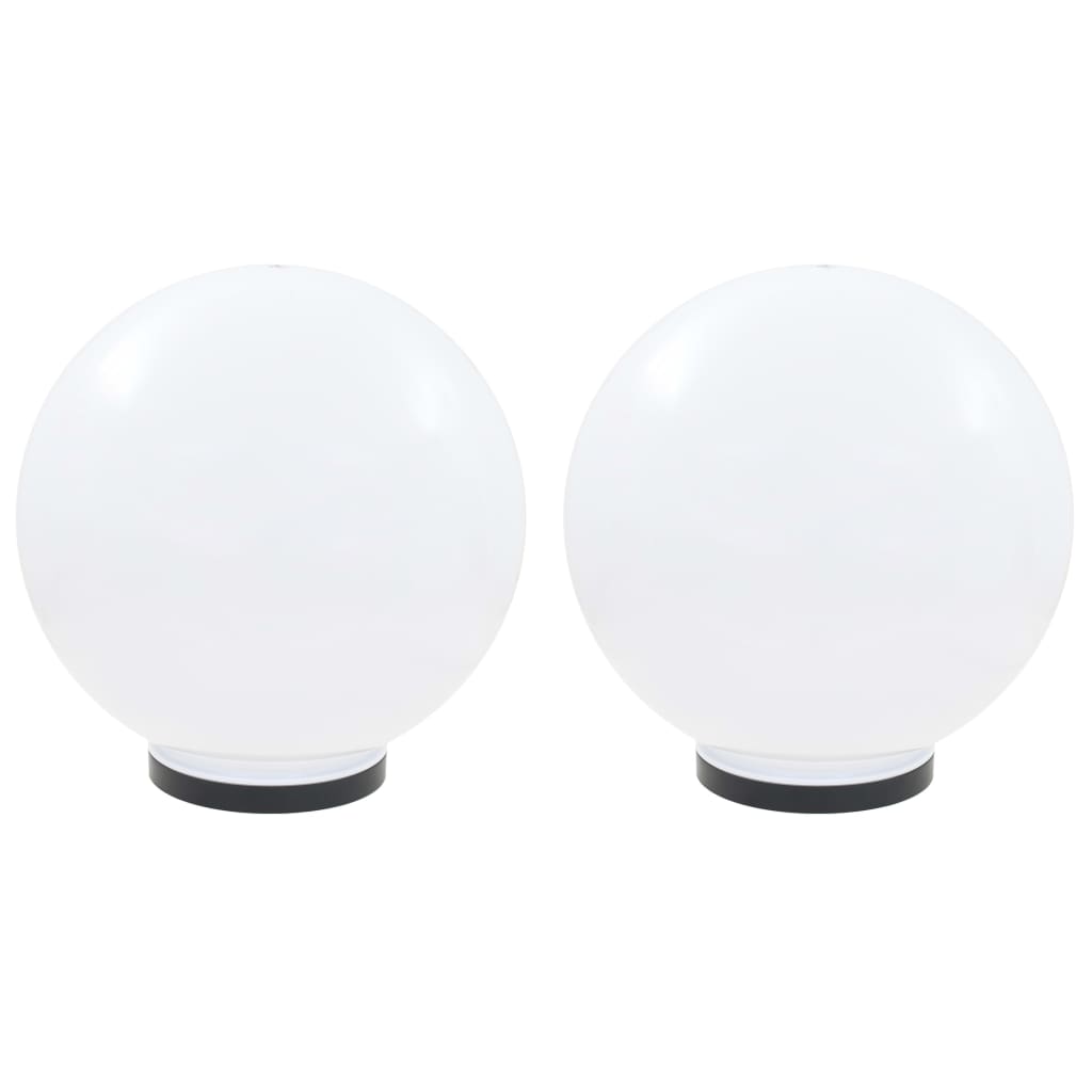 Hagebelysning Mark El. Lampesett LED 2 stk sfærisk 40 cm PMMA