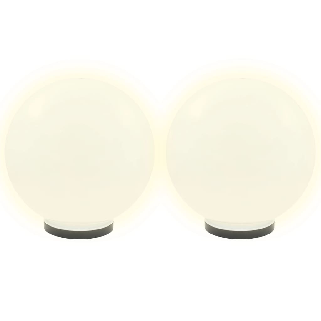 Hagebelysning Mark El. Lampesett LED 2 stk sfærisk 40 cm PMMA