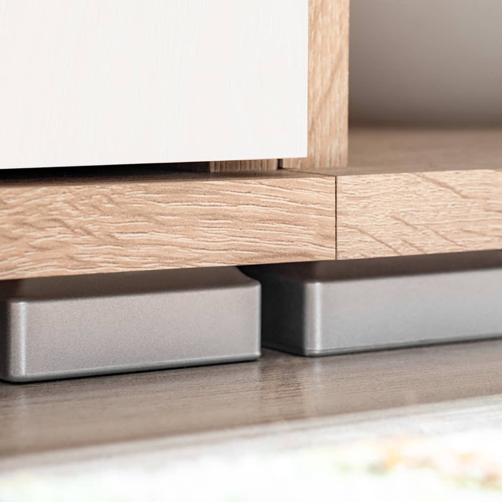 TV-Møbel Sonoma Eik TV-veggenhet med LED-lys og Hvit