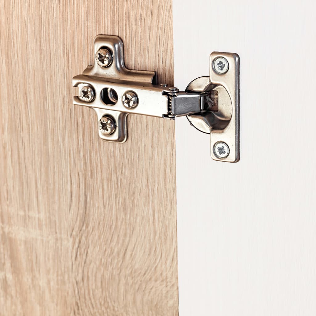 TV-Møbel Sonoma Eik TV-veggenhet med LED-lys og Hvit