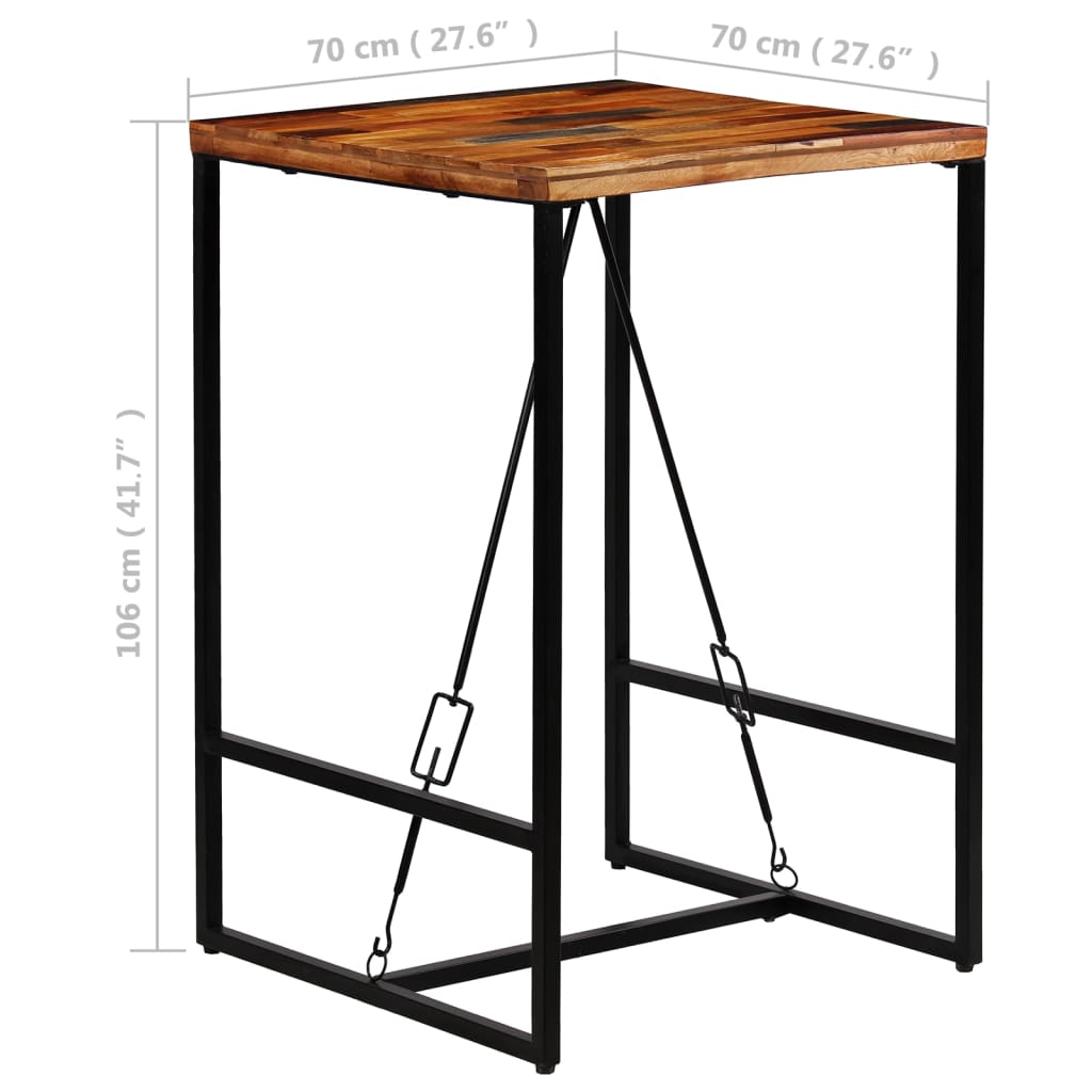 Barbord gjenvunnet heltre 70x70x106 cm