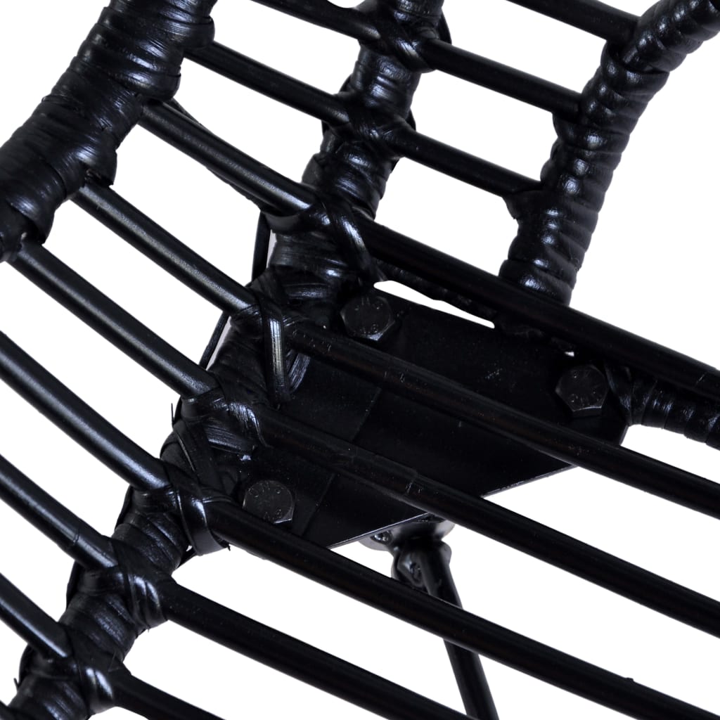 Spisestoler 2 stk svart naturell rotting
