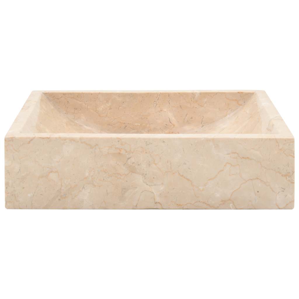 Baderomsvask 45x30x12 cm marmor Høyglans krem