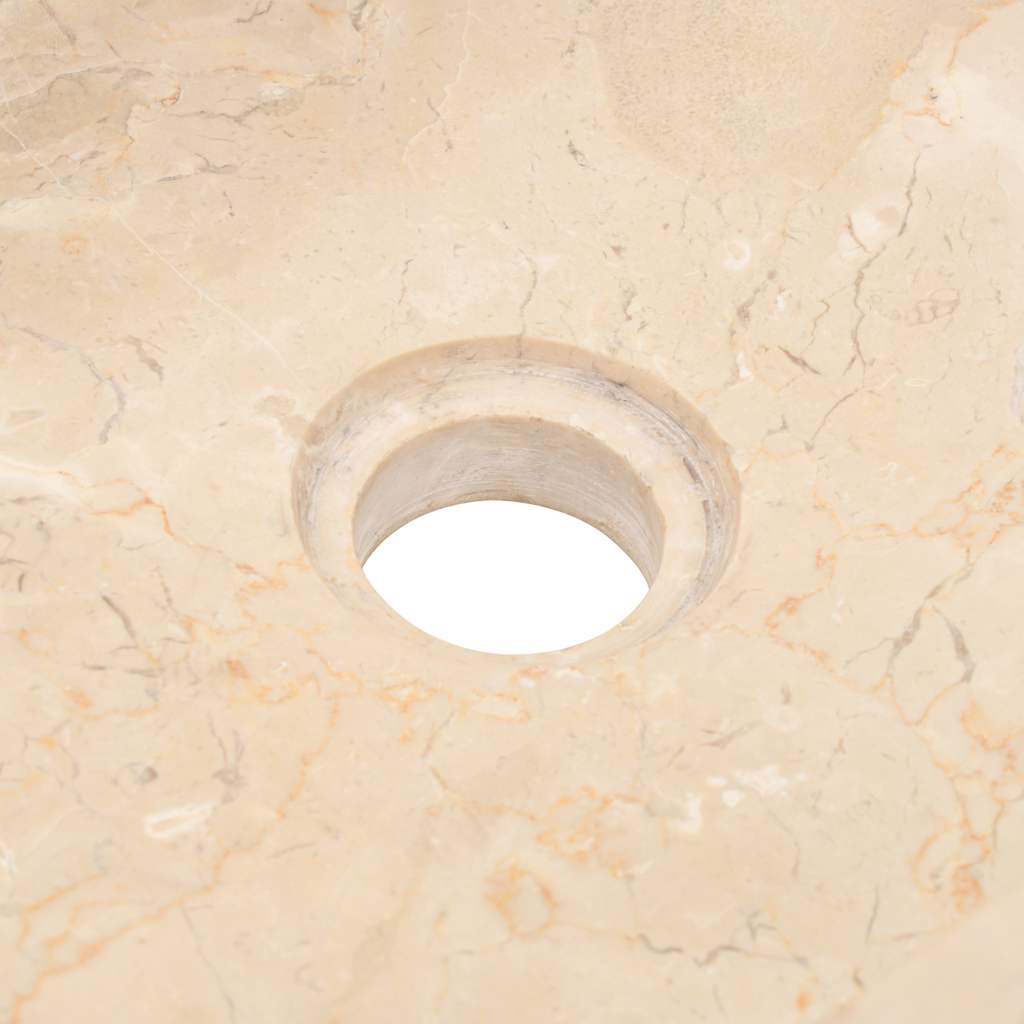 Baderomsvask 45x30x12 cm marmor Høyglans krem