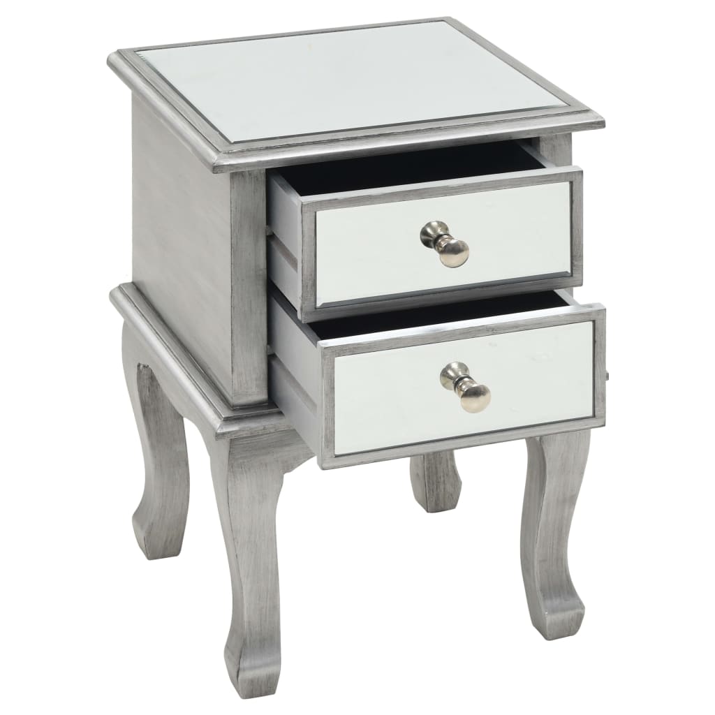 Nattbord Sengbord Tre speilet glass og 34,5x30x50 cm