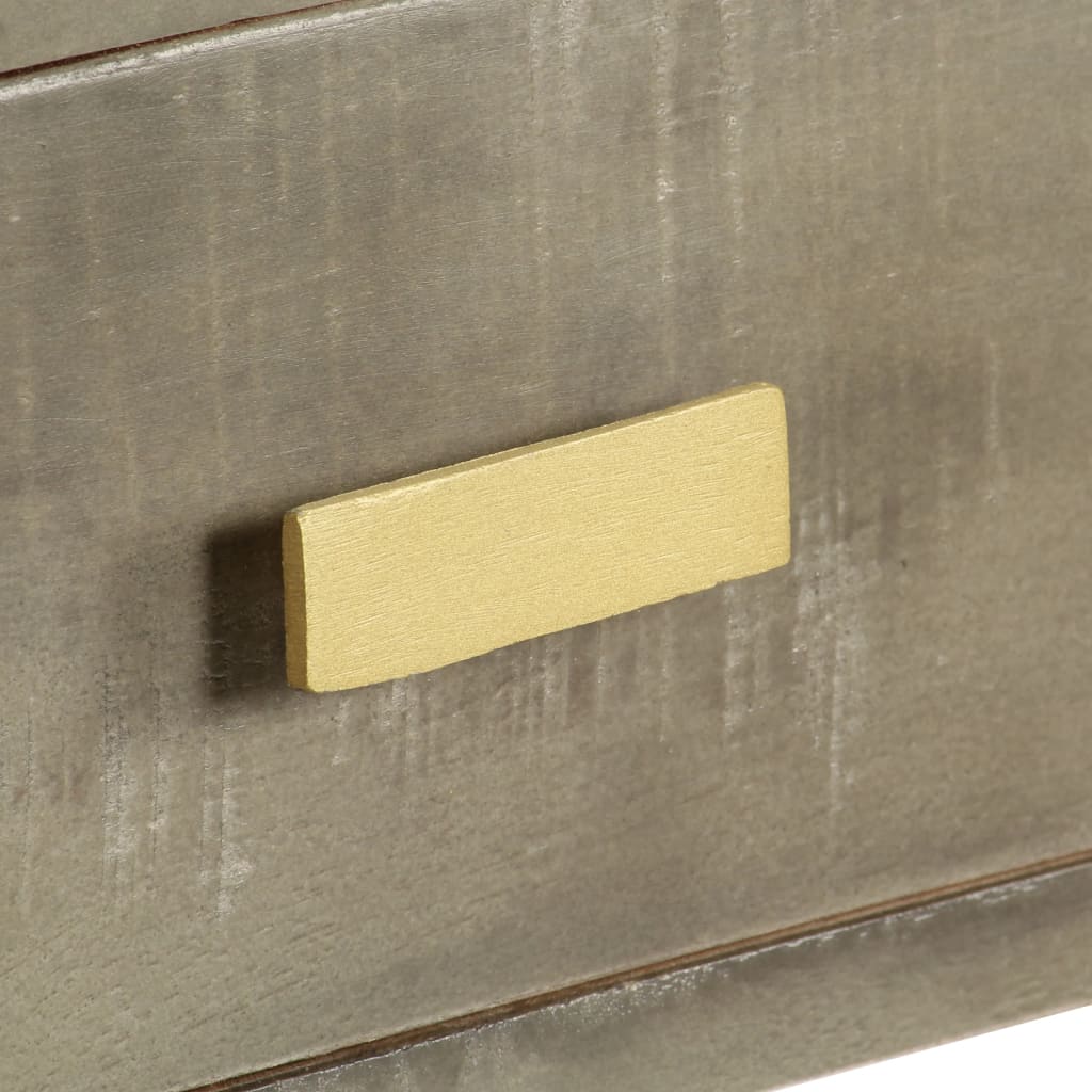 Avlastningsbord Konsollbord Tre heltre mango Grå med messing 110x35x76 cm