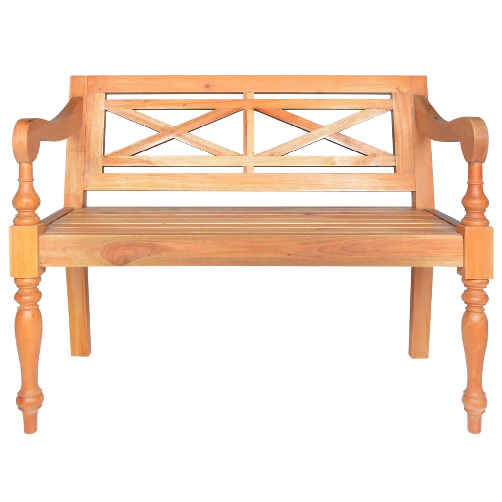 Hagebenk Tre Bataviabenk 98 cm heltre mahogni lysebrun