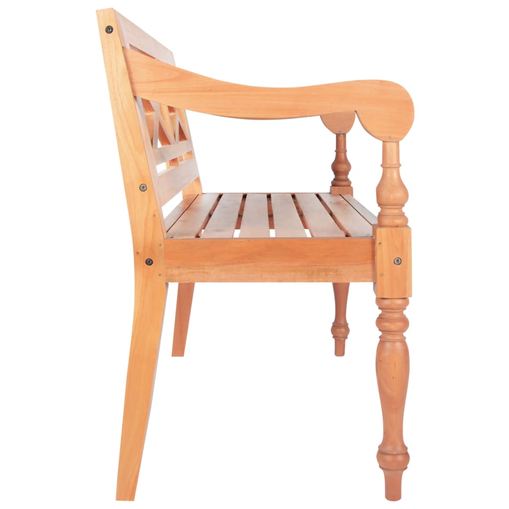 Hagebenk Tre Bataviabenk 98 cm heltre mahogni lysebrun