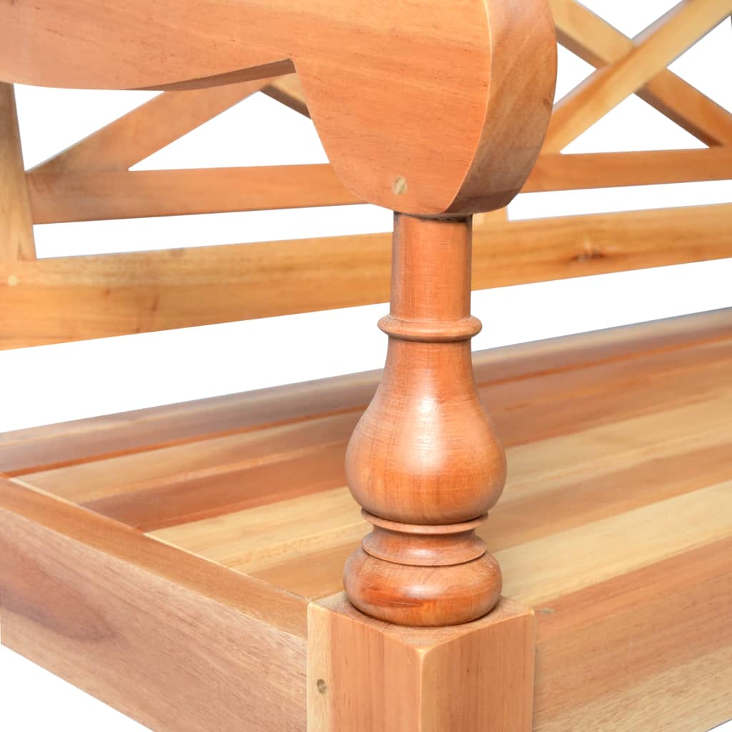 Hagebenk Tre Bataviabenk 98 cm heltre mahogni lysebrun