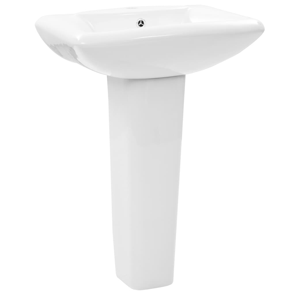 Baderomsvask frittstående sokkel keramisk Hvit 580x470x200 mm
