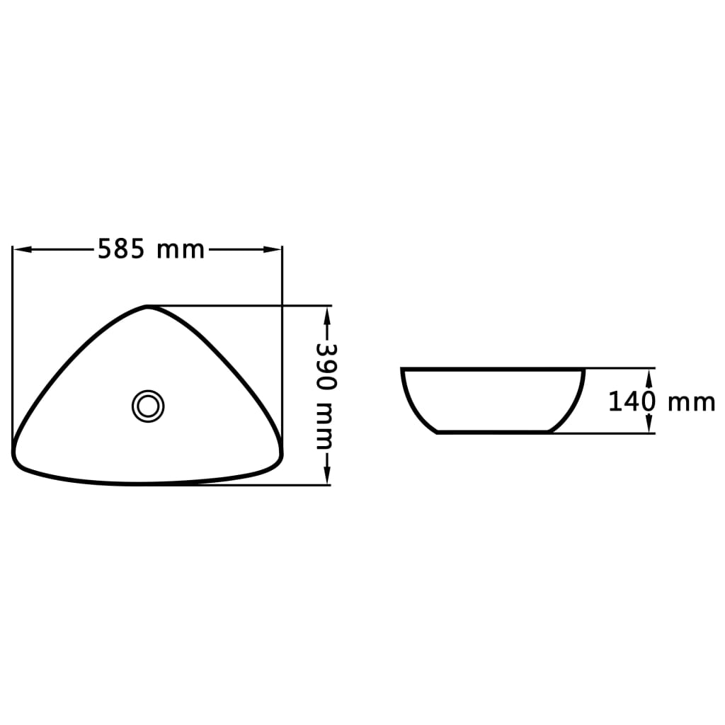 Baderomsvask 58,5x39x14 cm keramisk Hvit
