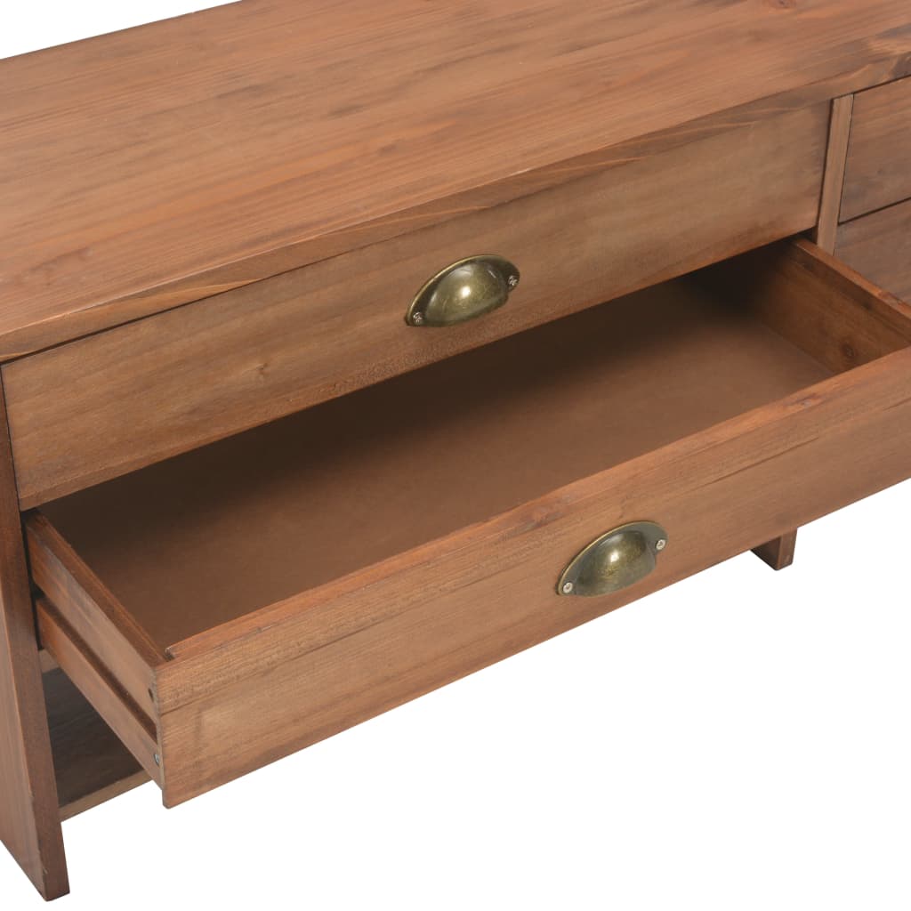 TV-Møbel Tre TV-benk med 4 skuffer 120x30x40 cm heltre gran