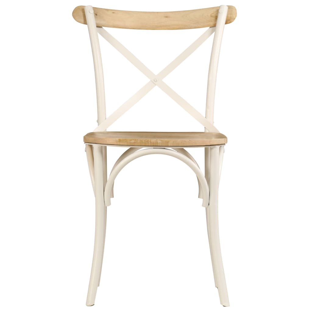 Krysstoler 2 stk hvit heltre mango