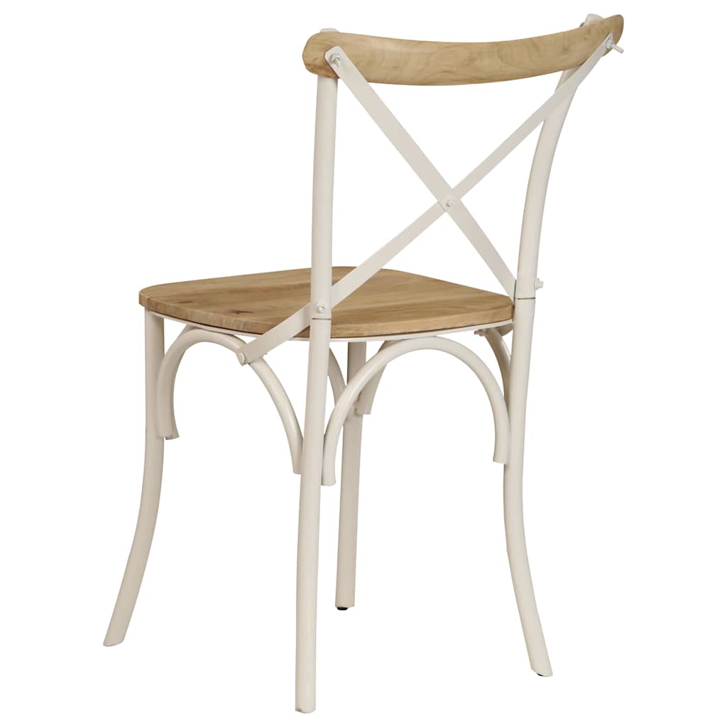 Krysstoler 2 stk hvit heltre mango