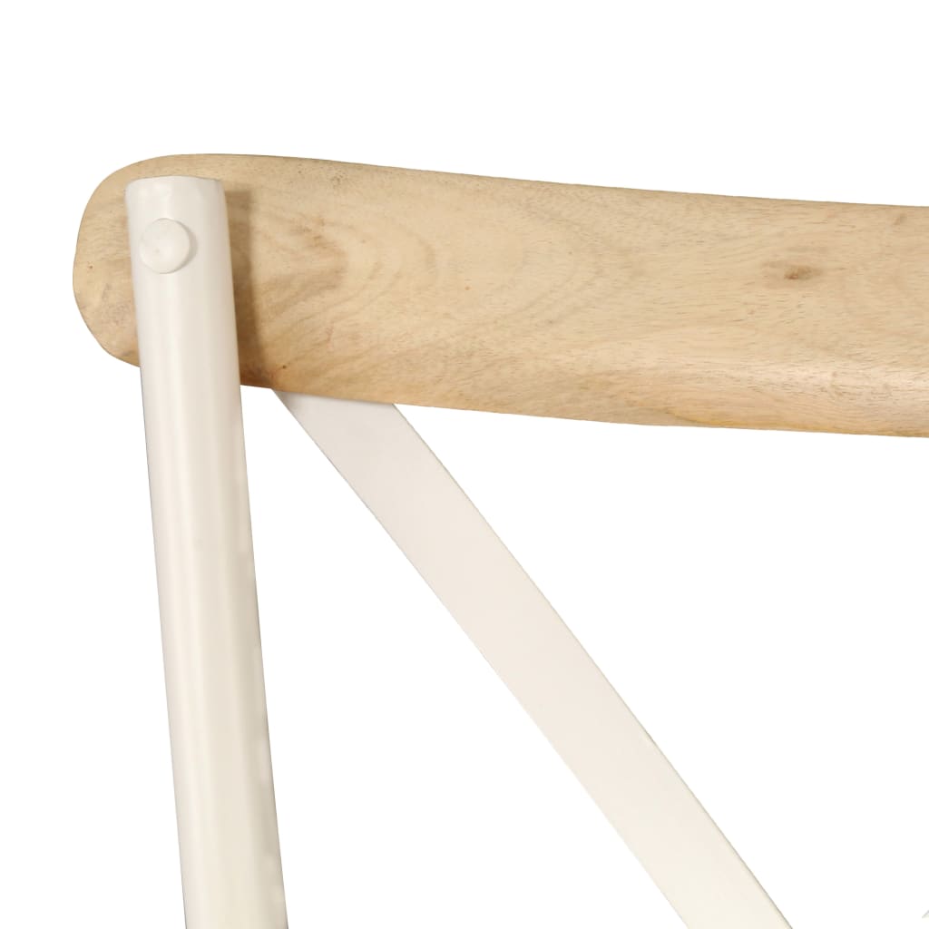 Krysstoler 2 stk hvit heltre mango