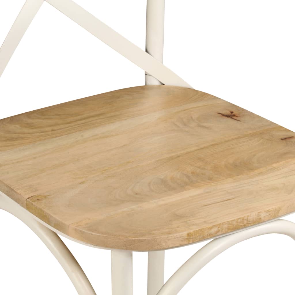 Krysstoler 2 stk hvit heltre mango