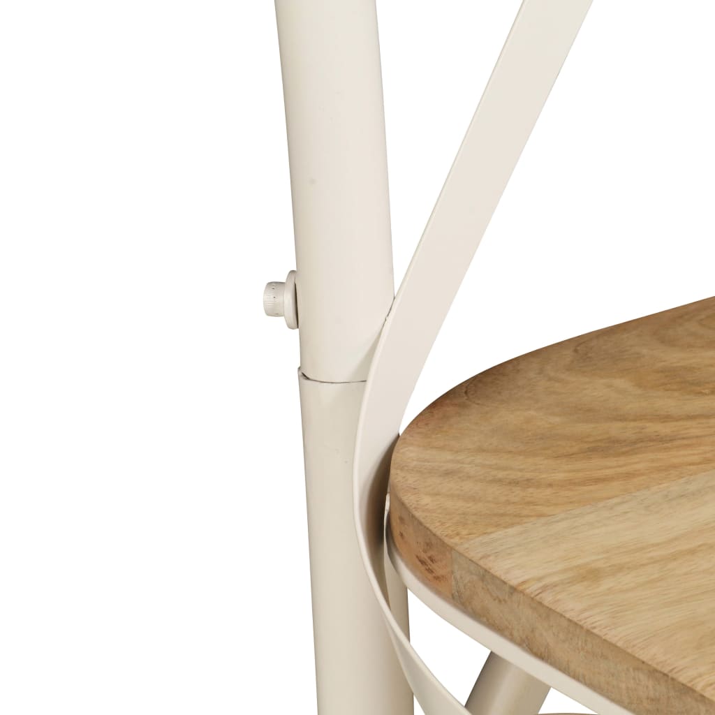 Krysstoler 2 stk hvit heltre mango