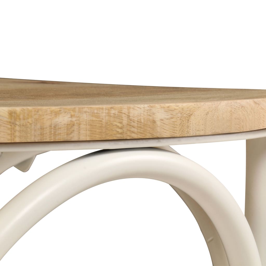 Krysstoler 2 stk hvit heltre mango