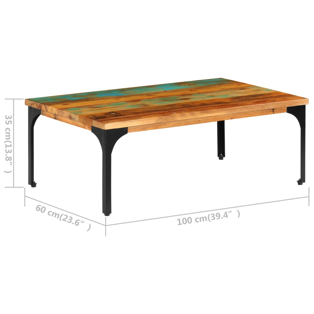 Salongbord Sofabord Tre Gjenvunnet Heltre 100x60x35 cm