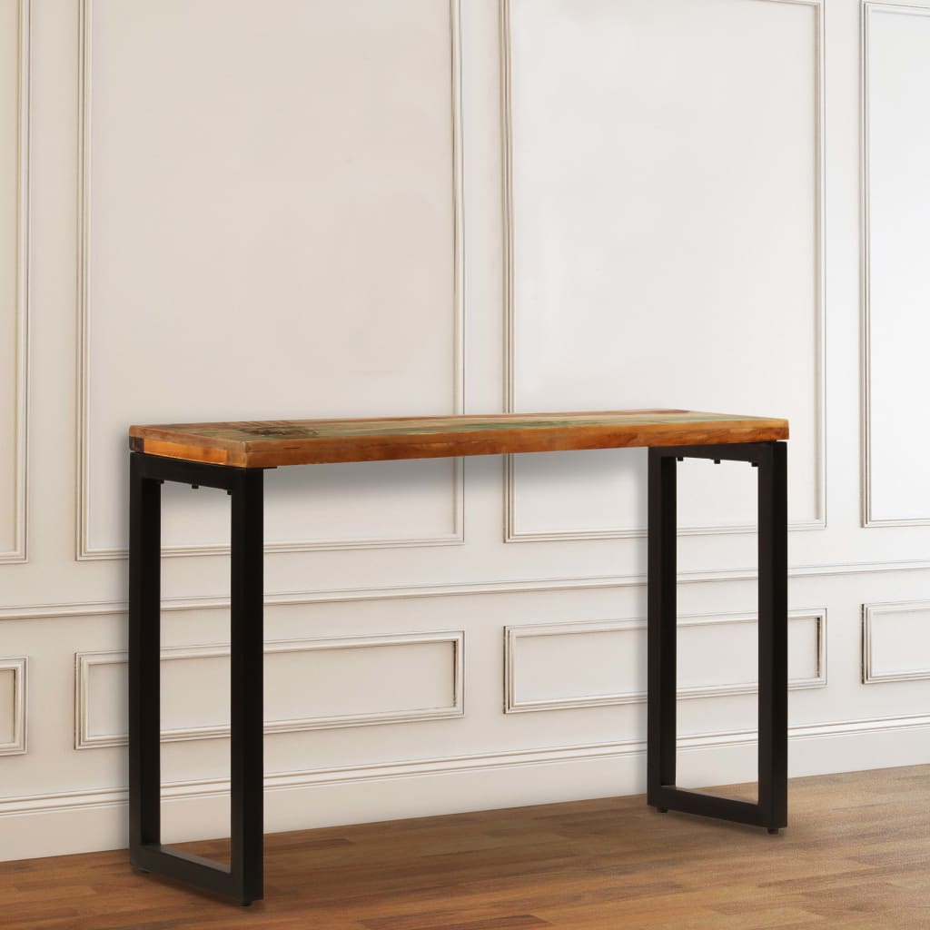 Avlastningsbord Konsollbord Tre 120x35x76 cm gjenvunnet heltre og stål