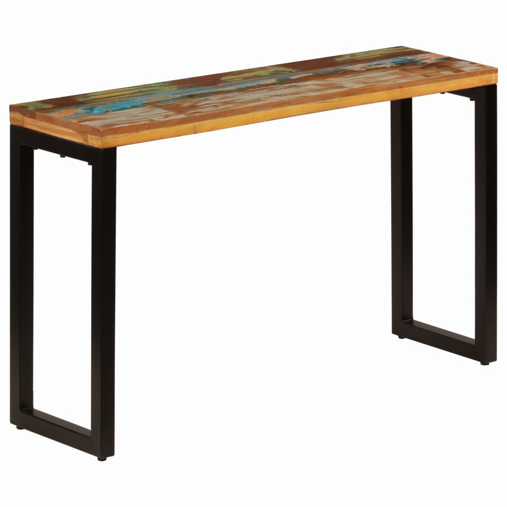 Avlastningsbord Konsollbord Tre 120x35x76 cm gjenvunnet heltre og stål