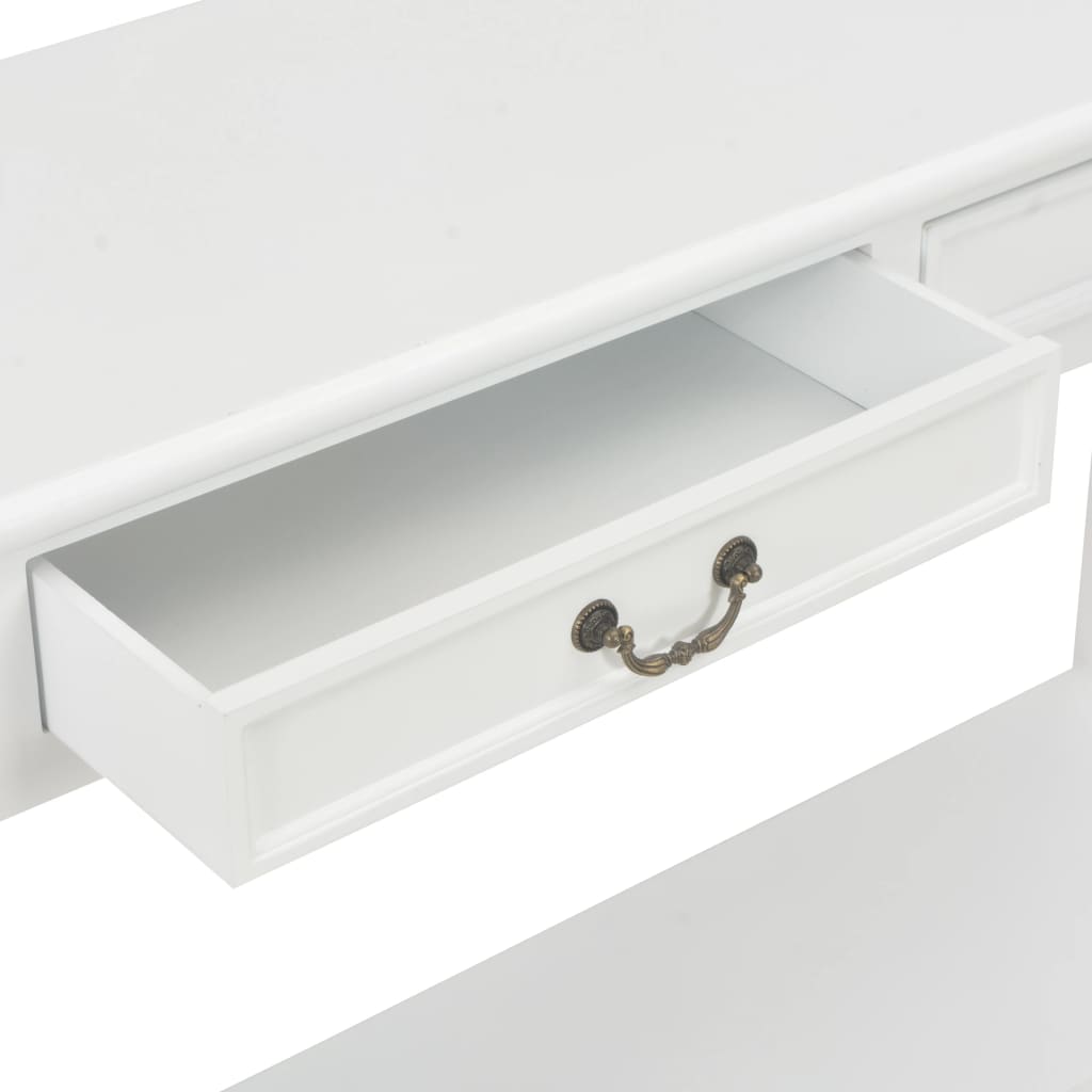 Avlastningsbord Konsollbord Hvit 110x35x80 cm tre