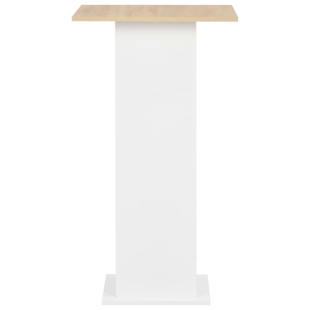 Barbord hvit og sonoma eik 60x60x110 cm