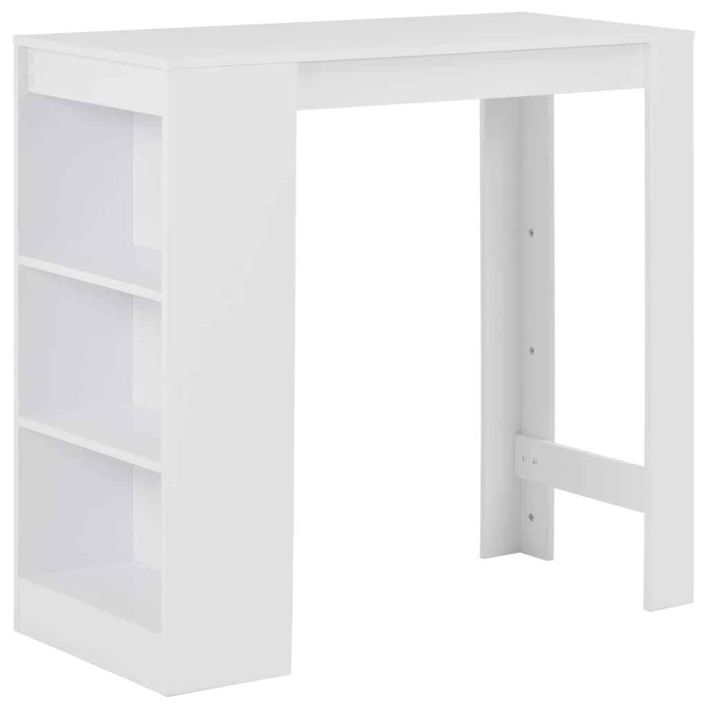 Barbord med hylle hvit 110x50x103 cm
