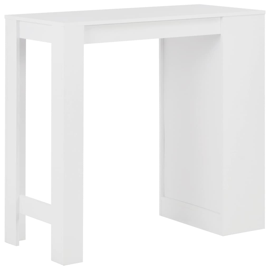 Barbord med hylle hvit 110x50x103 cm