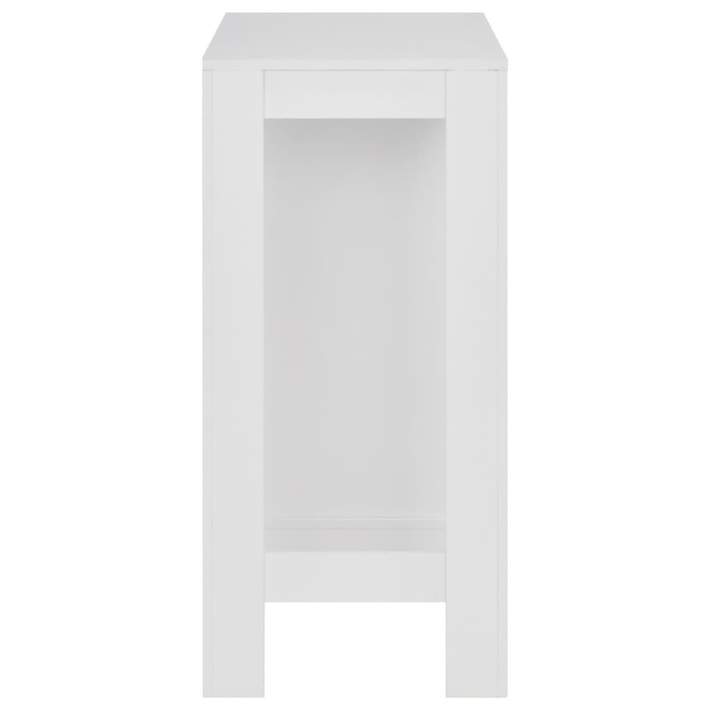 Barbord med hylle hvit 110x50x103 cm