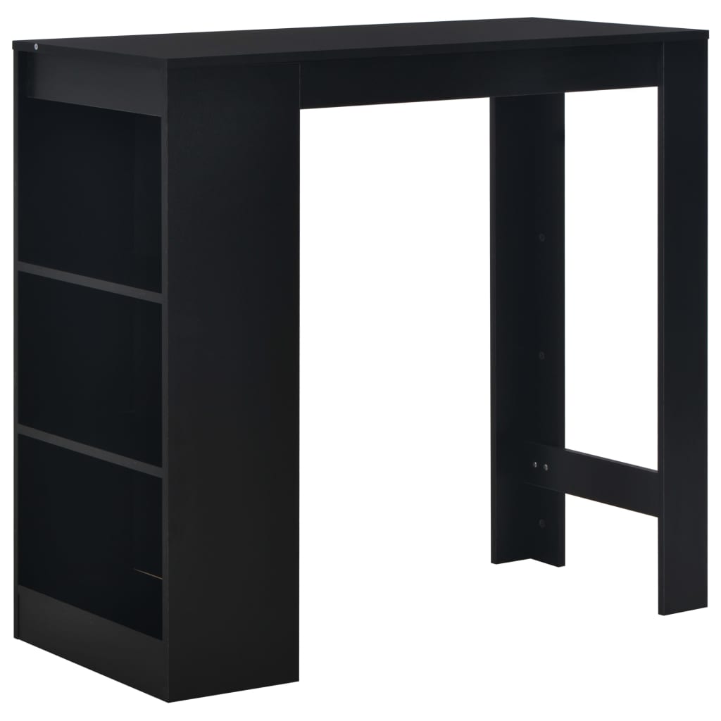 Barbord med hylle svart 110x50x103 cm