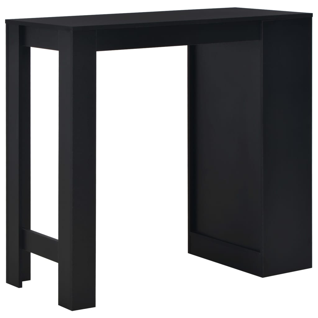 Barbord med hylle svart 110x50x103 cm