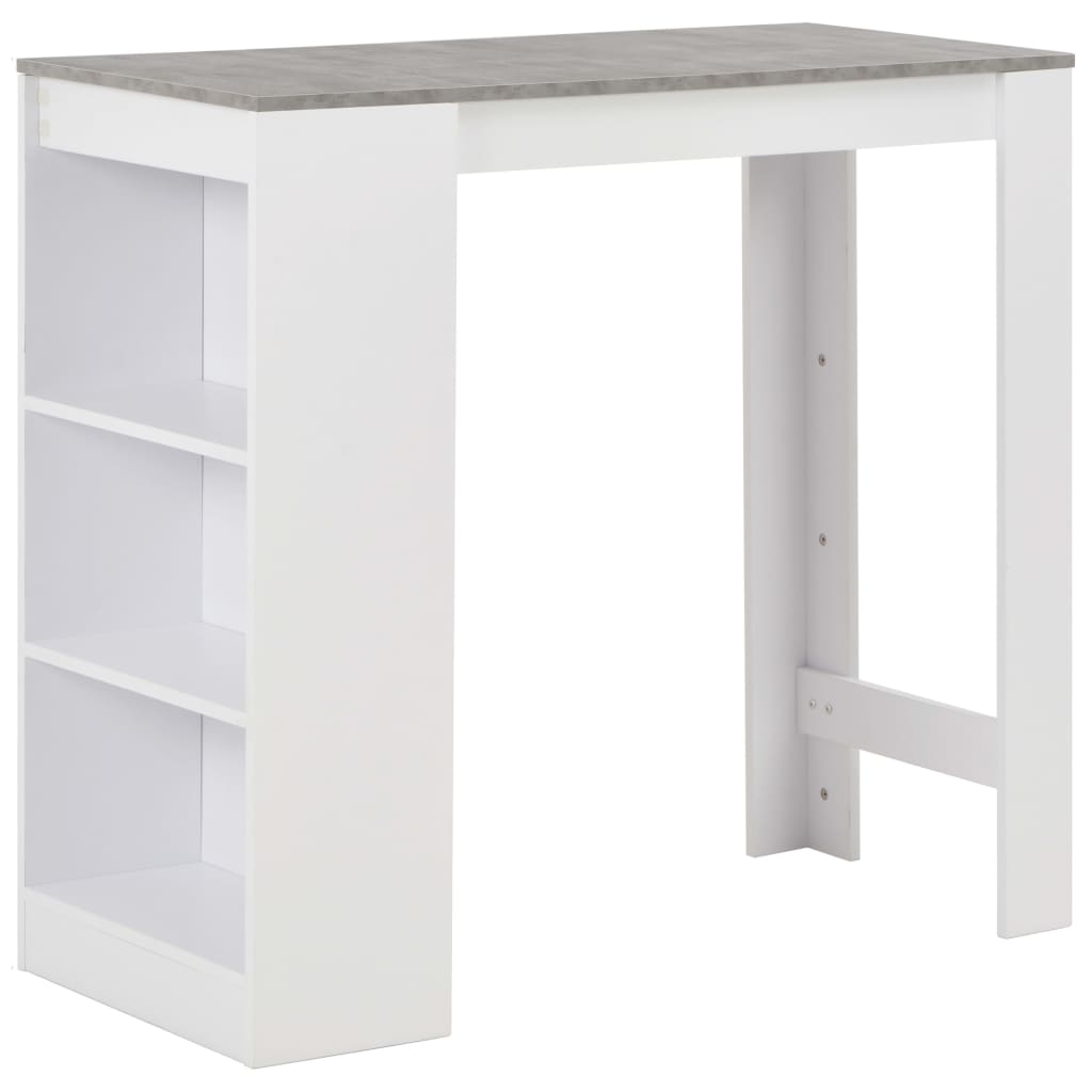 Barbord med hylle hvit 110x50x103 cm