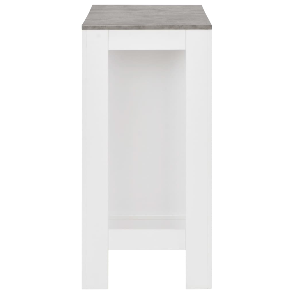 Barbord med hylle hvit 110x50x103 cm